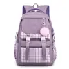 Mochila Escolar Novo Estilo 2025 para Mulheres, Estilo Coreano, Fresca e Simples, Cor Sólida, Mochila para Computador Multicamadas para Alunos do Ensino Fundamental