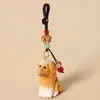 Llavero Colgante para Coche con Talla de Madera Hecha a Mano de Perro Labrador, Decoración Linda de Cachorro para Mochila, Regalo Creativo Cultural y Creativo