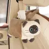 Caja de pañuelos creativa para coche, diseño de gato lindo, portapañuelos para coche, caja de pañuelos colgante para el interior del coche, adecuada para mujeres