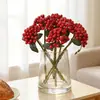 Cachos de flores e frutas artificiais estilo europeu, decorações para sala de estar, decorações de Natal, frutas da sorte, acessórios para arranjos florais, frutas vermelhas artificiais, flores artificiais