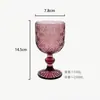 Copa de Vino de Vidrio de Color en Relieve, Vaso para Jugos, Copa de Vino, Copa de Cáliz, Copa de Vino Engrosada, Copa de Champaña, Lujo Ligero Retro