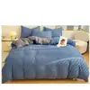 Juego de Cama de Cuatro Piezas, Ropa de Cama Fresca Doble, Funda de Edredón Individual para Dormitorio de Estudiantes, Juego de Tres Piezas, Funda de Edredón Antibacteriana Amigable con la Piel