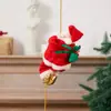 Papá Noel Escalador Musical Eléctrico con Cuentas Escalera de Paracaídas Papá Noel Colgante Decoración de Ventana Navideña Regalo