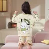 Pijama Nuevo para Niñas 2024 Primavera y Otoño Traje Delgado de Manga Larga Niñas Dibujos Animados Lindo Princesa Ropa para el Hogar