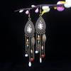 Aretes Turquesa Bohemios Europeos y Americanos Retro Búho Geométricos Atrapasueños Pluma Borla Aretes Mujeres