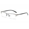 Armazón para Gafas de Marco Cuadrado, Media Montura de Metal, Luz Azul Anti-Reflejo, Anti-UV, Lentes Planas Gafas Protectoras, Marco de Negocios Estilo Ojo de Gato
