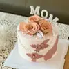 Decoración de Pastel de Rosa Simulada Enchufe Día de San Valentín Chino Fiesta de Cumpleaños de Diosa Mesa de Postres Decoración Hermosa