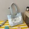 Bolsa de mano estilo japonés para chicas con estampado de lunares y rayas, para estudiantes universitarias, gran capacidad, ligera, adecuada para clases, ir al trabajo y hacer compras, bolso de hombro