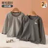 Camiseta de algodón puro a rayas de manga larga para niños en otoño, camiseta básica de cuello redondo para bebé, top para niño pequeño