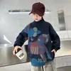 Roupas Infantis Meninos Outono e Inverno Gola Alta Média Suéter Básico 2025 Novo Inverno Aconchegante Quente Tricô Tendência Transfronteiriça