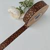 Cinta Floral Dorada con Pan de Oro de 2.5 cm para Cajas de Regalo Hechas a Mano para DIY, Moños para Pasteles y Cintas Decorativas