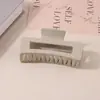 Pinza para el Cabello Mate Transfronteriza Tipo Pinza de Tiburón con Acabado de Alta Gama, Pinza de Garra Rectangular Simple de 13 cm, Tamaño Grande para Cabello Grueso, Accesorio para el Cabello para Mujer
