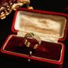 2023 Nuevo Diseño Nicho Renacimiento Esmeralda Natural Anillo Abierto Corte Occidental Vintage Anillo Ancho