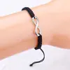 Pulseira de Casal Símbolo Infinito de Oito Infinito Anel Mobius Ajustável Pulseira Tecida à Mão Casual e Versátil