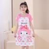 Camisón de verano para niñas estilo princesa delgado pijamas infantiles manga corta 2024 Nuevo vestido de día para estudiantes