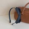Diadema Retro Dulce para Mujer 2025 Nueva Diadema de Lazo Estéreo Azul Denim de Alta Gama Versátil Elegante Accesorio para el Cabello