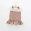 Vestido de Encaje para Niña Hombros Descubiertos Vestido de Tirantes Cuadros de Bebé Bandeau Nuevo Estilo Coreano Verano Vestido de Princesa