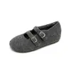 Zapatos de cuña forrados de felpa de invierno para mujer Weiwei Girl 3855-2 con correa Mary Jane