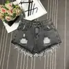 Shorts Jeans Plus Size Feminino Verão Gordo mm200 kg Solto Emagrecedor Perna Larga Cintura Alta Irmã Gorda Rasgado Linha A Hot Pants