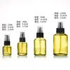 Botella de Vidrio Personalizada con Hombro Inclinado para Crema Botella con Atomizador Hidratante de Presión Tarro para Crema Facial Botella para Tónico Botella de Producto para el Cuidado de la Piel Color Verde Oliva