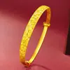 Pulsera brazalete de tubo plano dorado de galvanoplastia al vacío pulsera de estrella perfecta armonía canruo estrella coche flor pulsera estrellada
