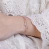 Pulsera de plata de ley de doble capa con flor de cerezo para mujer, estilo coreano, simple, diseño personalizado de nicho, pulsera con diamantes, pulsera fresca y versátil
