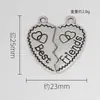 Acessórios Minimalistas DIY Coração de Casal Pingente de Emenda Liga Galvanizada Joias Colar Pulseira Pingente Único Pequeno Charme