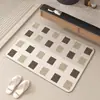 Tapete de chão absorvente para banheiro estilo Wabi-Sabi japonês, na cor creme, de secagem rápida, antiderrapante e resistente a manchas, adequado para uso no banheiro ou perto da entrada do vaso sanitário