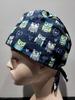 Gorro de Quirófano Gorro de Doctora Algodón Puro Estampado Gorro de Quirófano Estomatología Botón de Presión Palabra UCI Gorro de Enfermera