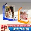 Porta-Retrato Acrílico Atacado Transparente de Dupla Face em Forma de L Estilo Mesa Moldura de Cristal para Desktop Moldura DIY para Exibição de Fotos
