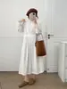 Colección Primavera 2026: Vestido Largo de Manga Larga con Adorno de Encaje Estilo Artístico, Vestido Largo Estilo Japonés al por Mayor