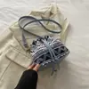2026 Bolso Cruzado de Hombro Único Nuevo, Elegante y de Moda con Patrones Tendencia, Cordón Vintage y Bolso Cruzado Texturizado para Debajo del Brazo