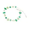 Pulsera de Circonia de Moda para Niñas, Joyería de Lujo Ligero y de Gama Alta, Joyería de Pulsera Verde Esmeralda, Joyería con Piedras Preciosas, Venta al por Mayor Transfronteriza