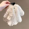 Pin para Coleta de Seda Bordada Color Blanco Crudo de Alto Gama Coreano, Ambiente Romántico, Pasador de Pelo Estilo Hada