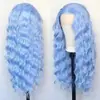 Amazon Moda Europea y Americana Transfronteriza Peluca de Encaje Frontal con Ondas de Agua Tocado África Tocado de Encaje Frontal Más Vendido