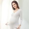 Conjunto de Roupas de Outono e Calças de Outono para Gestantes Jingqi Roupa Térmica Pura Outono e Inverno Faixa de Algodão Almofada para Seios Pijama para Amamentação Roupas Pós-Parto para Mulheres