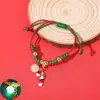 Nuevo brazalete tejido de Navidad luminoso transfronterizo para mujer, popular joyería de pareja de Papá Noel y mejores amigos, accesorios transfronterizos