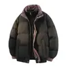 Chaqueta de Algodón Nueva de Invierno para Hombre Tendencia Falso Dos Piezas Cuadros Engrosada Cálida Resistente al Frío Chaqueta Acolchada Abrigo de Algodón Patchwork para Pareja