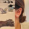 Verano Nueva Atmósfera Pendientes Brillantes de Mariposa Pendientes Dulce Rosa Azul Mariposa Pequeña Estilo Fantasía Nicho Elegante