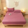 Juego de colcha y sábana bajera de color liso, antideslizante, sin algodón, 100% algodón, nuevo para primavera y verano, apto para todas las estaciones, juego de tres piezas, a prueba de polvo y suciedad
