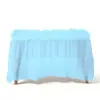 Mantel de Mesa Desechable con Falda Plisada | Cubierta de Mesa Impermeable de Plástico PE con Borde Fruncido | Mantel de Mesa de Color Sólido para Banquetes, Cumpleaños, Bodas y Decoración de Fiestas
