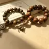 Pulseira de Sândalo Verde Natural com Grão Liso, Contas de Buda de 2,0 mm, Ornamento de Cabacinha de Sândalo, Pulseira Unissex, Atacado de Contas de Madeira