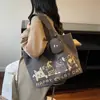 Bolsa de Lona para Mujer 2026 Estilo Nuevo Gran Capacidad Estilo Perezoso Bolso de Mano Versátil Diario Trabajo Viaje Bolso Tote de Hombro