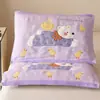 Funda de Almohada Infantil Algodón Puro Dibujos Animados Gasa Funda de Almohada Par Funda de Almohada Paquete Individual Antideslizante y Anticaída