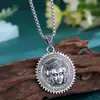 Collar Punk Vintage Hombres Transfronterizo Acero de Titanio Cabeza Humana Colgante Cadena de Suéter Viento Frío Moda Cadena para Clavícula Joyería Mujeres