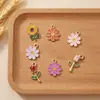 Pendente Gato Preto e Branco Flor Gotejante de Óleo Venda Quente Transfronteiriça Liga de Zinco Brincos Pulseira Chaveiro Acessórios de Joias DIY