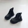 Botas Martin Femininas 2026 Outono/Inverno Novas Botas de Cano Curto Infantis Botas de Estudante Botas de Couro Florais Estilo Britânico para Crianças