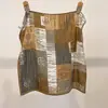 Lenço Quadrado Texturizado Estampa de Camélia Color-Blocking Retrô, Lenço Fino para Pescoço Feminino, Adequado para Uso Diário, Proteção Solar e Cobertura da Cabeça