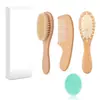 Set de Cepillo y Peine para Bebé Más Vendido en Amazon Cepillo para el Cabello de Recién Nacido con Cerdas Suaves, Cepillo de Pelo de Cabra Natural