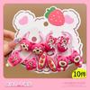 Cuerda para el pelo de oso de fresa, anilla para el pelo de dibujos animados para niños, accesorios para el pelo de bebé, cuerda elástica para el pelo, correa para el pelo de niña